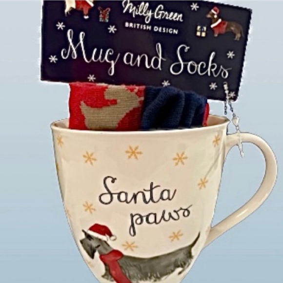 NWT- Scottish Terrier Christmas Mug Stuffed with Matching Socks - Picture 5 of 5